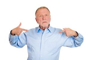 Closeup portrait, senior mature, arrogant, bold, self-important uppity stuck up man with napoleon complex, short man syndrome, isolated white background. Negative emotion facial expression feelings.