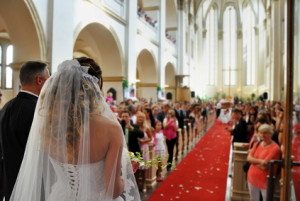 beautiful wedding in big church