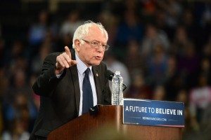 Saint Charles, MO, USA - March 14, 2016: US Senator and Democratic Presidential Candidate Bernie Sanders speaks during a campaign rally at the Family Arena in Saint Charles, Missouri.