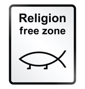 Religion Free Zone Information Sign